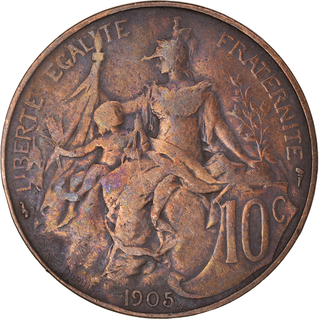 Coin, France, 10 Centimes, 1905