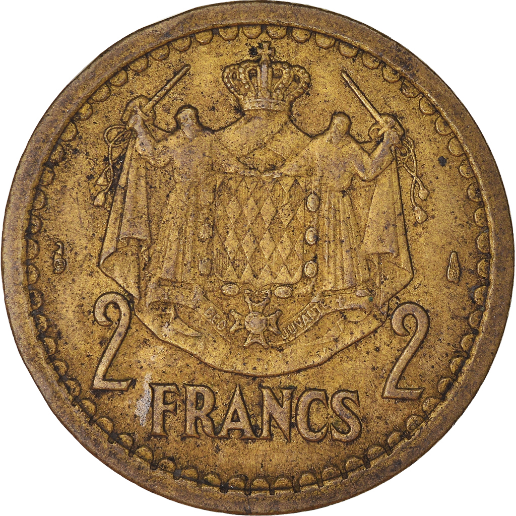 Moneda, Mónaco, 2 Francs, 1945