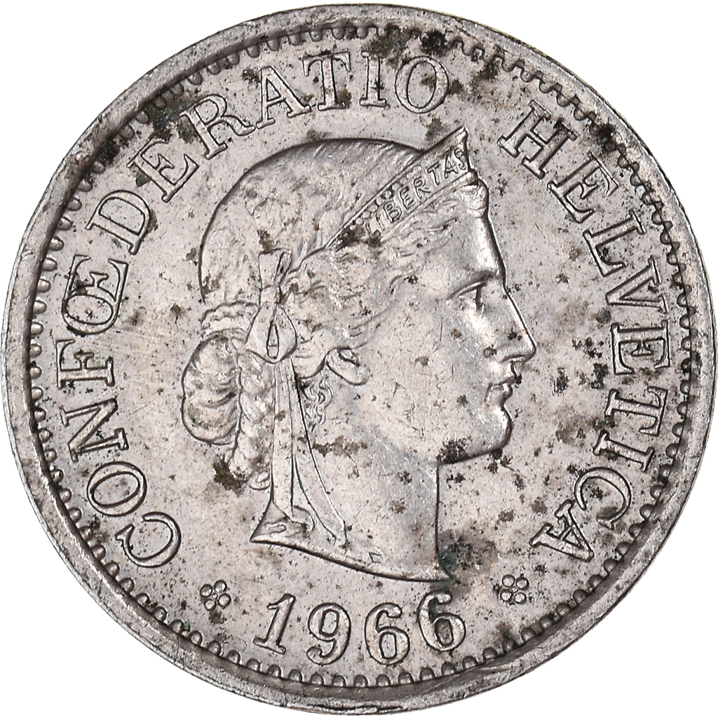 Moneda, Suiza, 10 Rappen, 1966