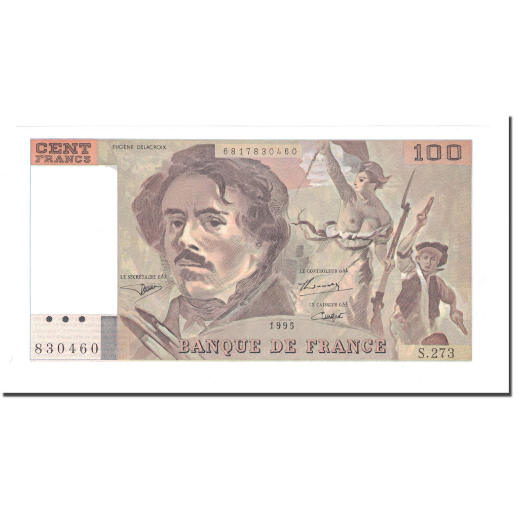 France, 100 Francs, 1995, UNC(65-70), Fayette:69ter.2b, KM:154h