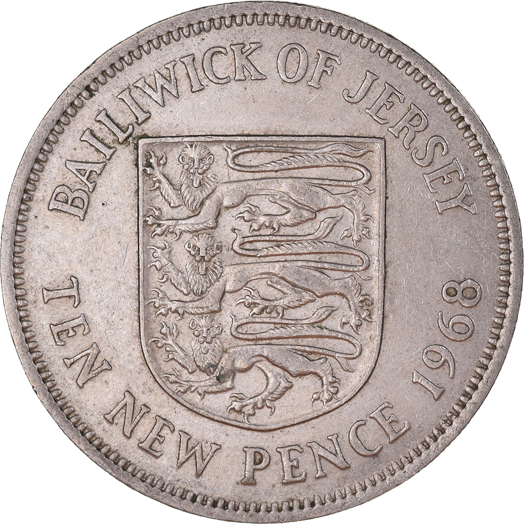 [1411037] moneda, jersey, 10 new pence, 1968 Compra venta en