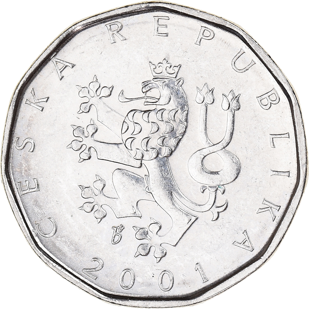 Coin, Czech Republic, 2 Koruny, 2001