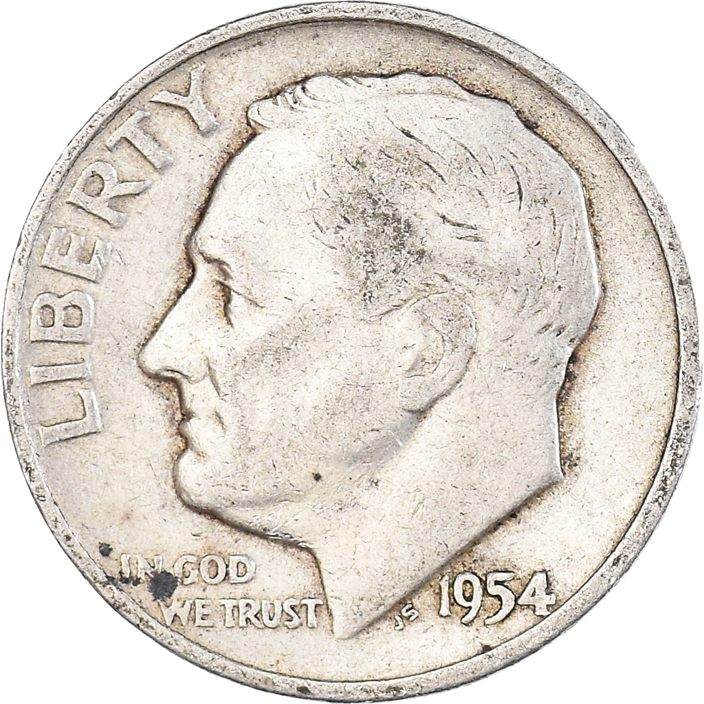 Moneda, Estados Unidos, Dime, 1954