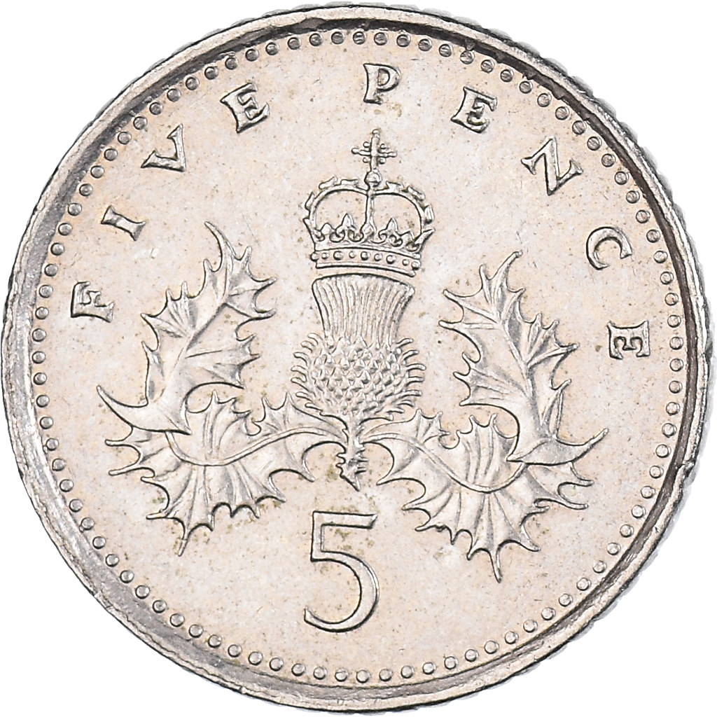 Moneda, Gran Bretaña, 5 Pence, 1994