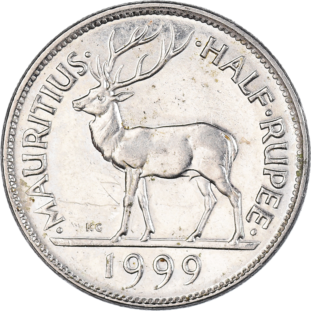 Moneda, Mauricio, 1/2 Rupee, 1999