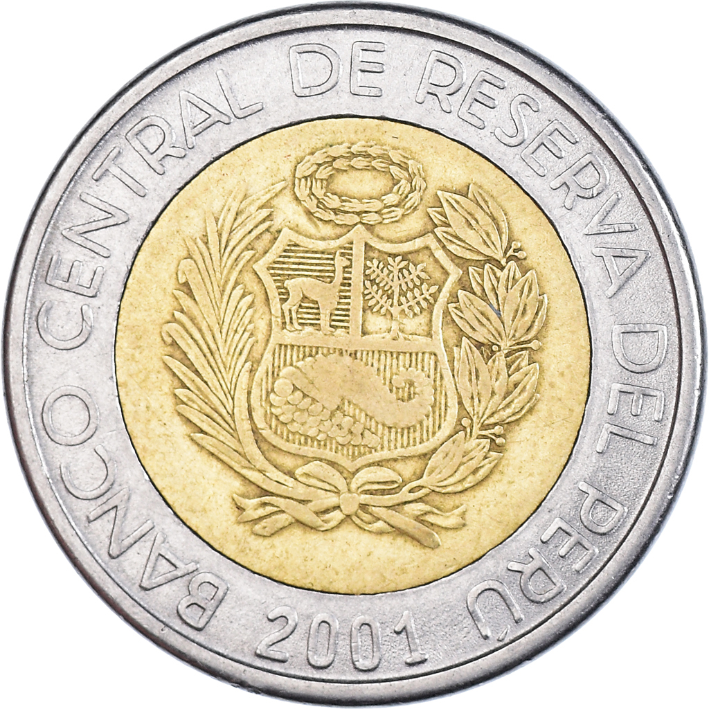 Coin, Peru, 5 Nuevos Soles, 2001
