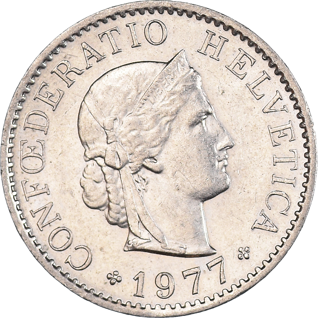 Moneda, Suiza, 5 Rappen, 1977
