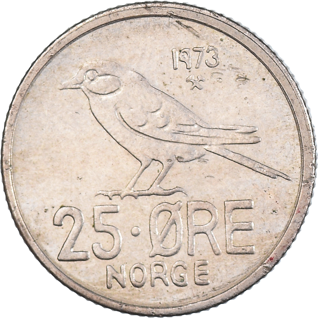 Moneda, Noruega, 25 Öre, 1973