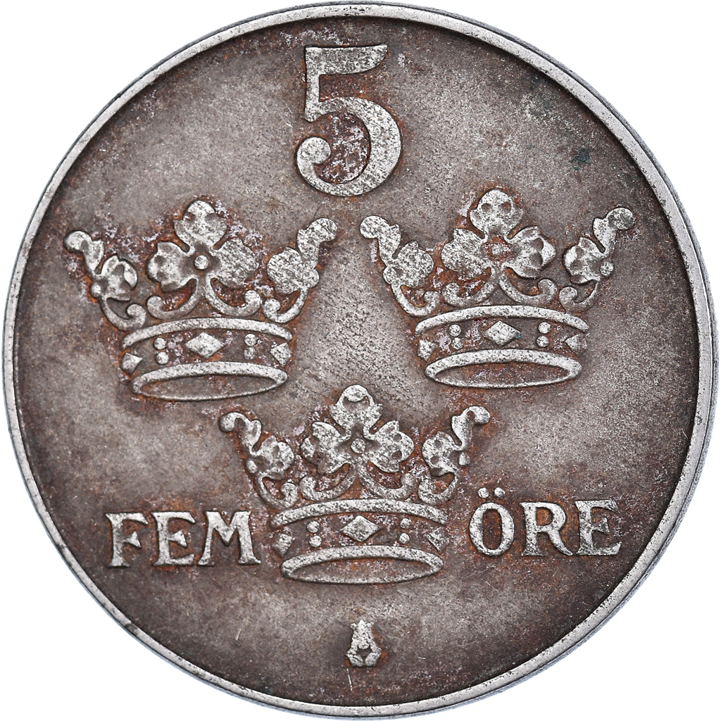 Moneda, Suecia, 5 Öre, 1943
