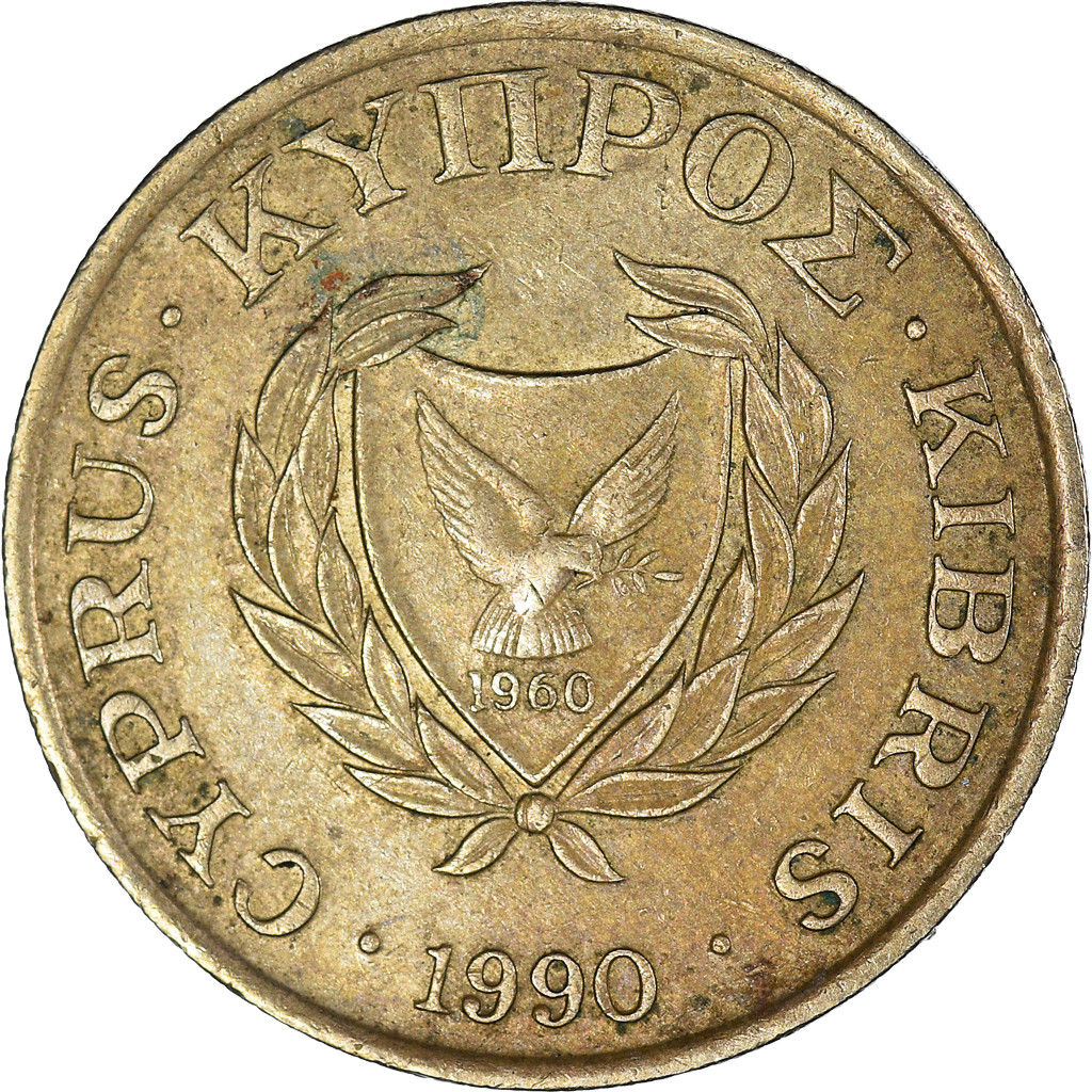 Moneda, Chipre, 10 Cents, 1990