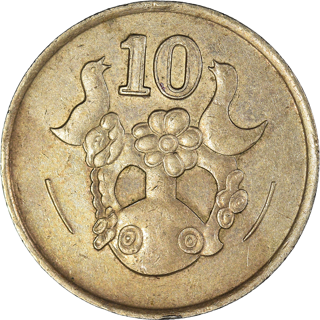 Moneda, Chipre, 10 Cents, 1990