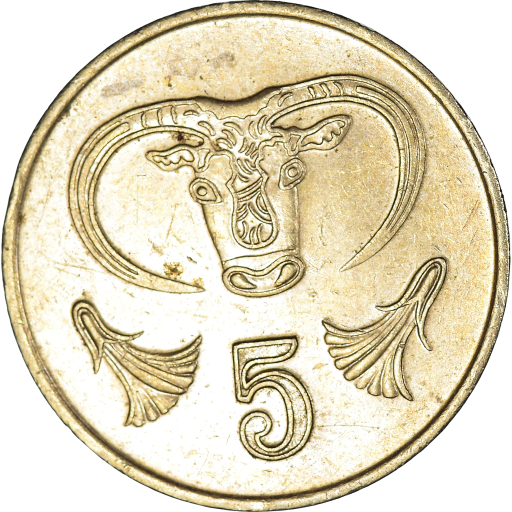 Moneda, Chipre, 5 Cents, 1993