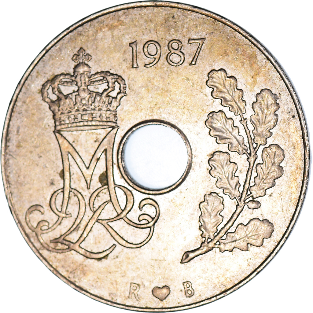 Moneda, Dinamarca, 25 Öre, 1987