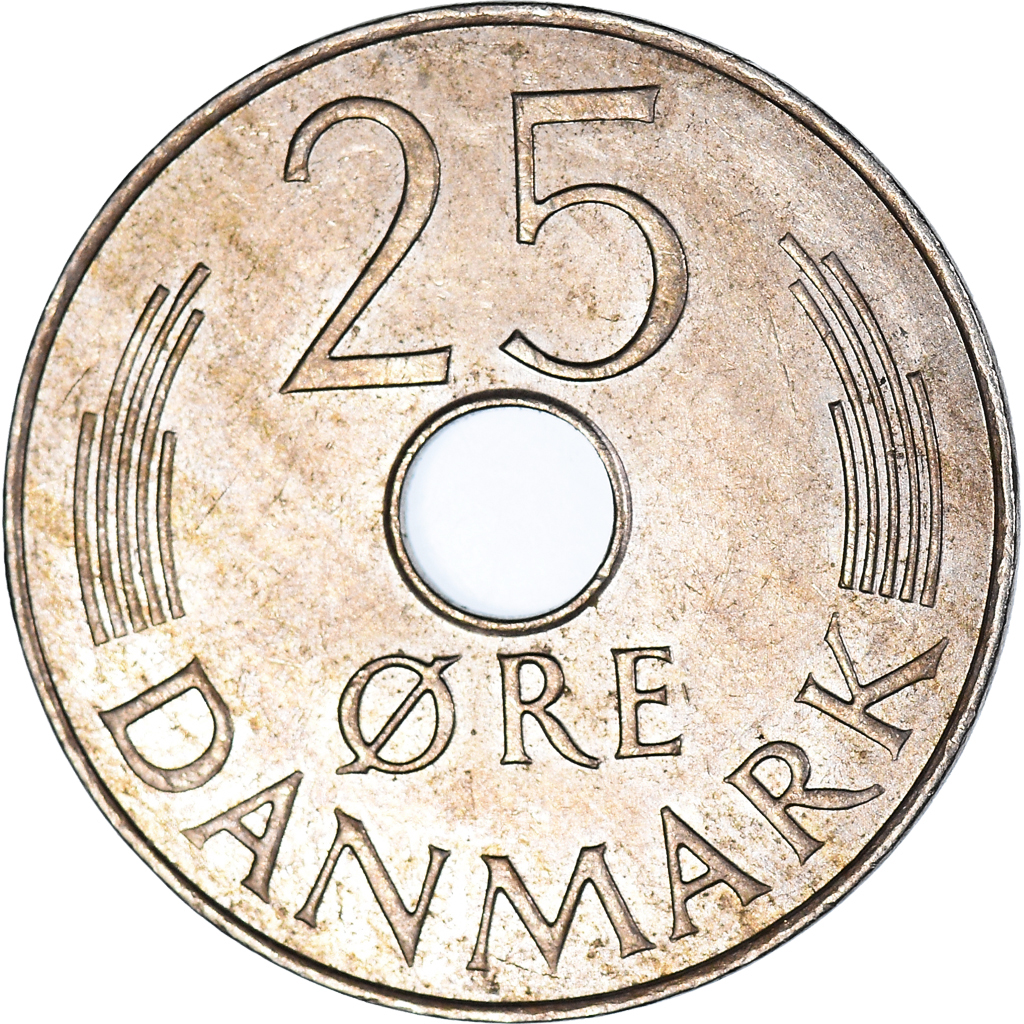 Moneda, Dinamarca, 25 Öre, 1987