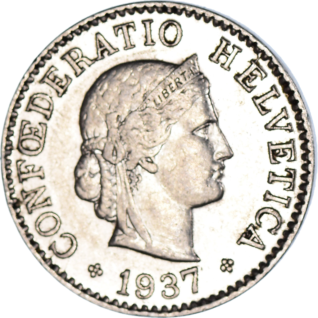 Moneda, Suiza, 5 Rappen, 1937