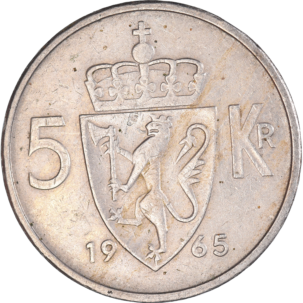 Moneda, Noruega, 5 Kroner, 1965