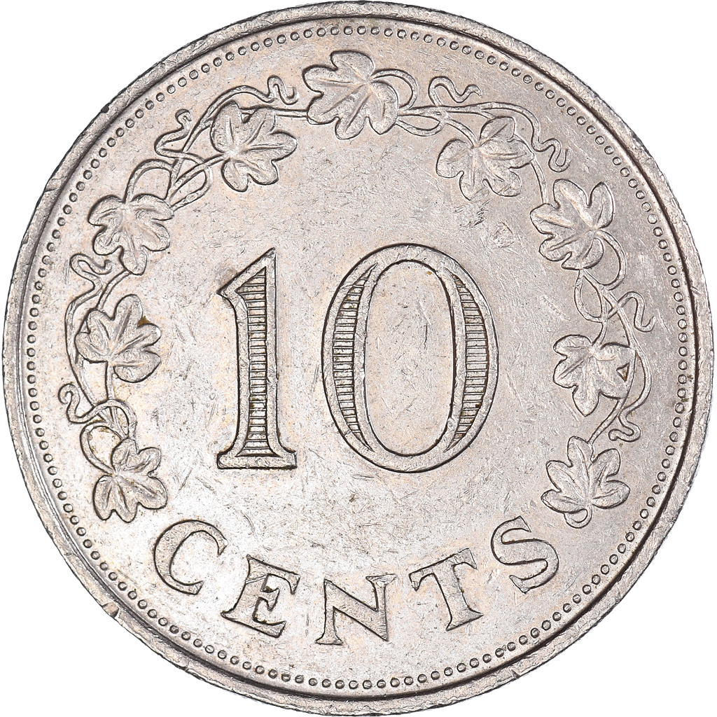 Moneda, Malta, 10 Cents, 1972