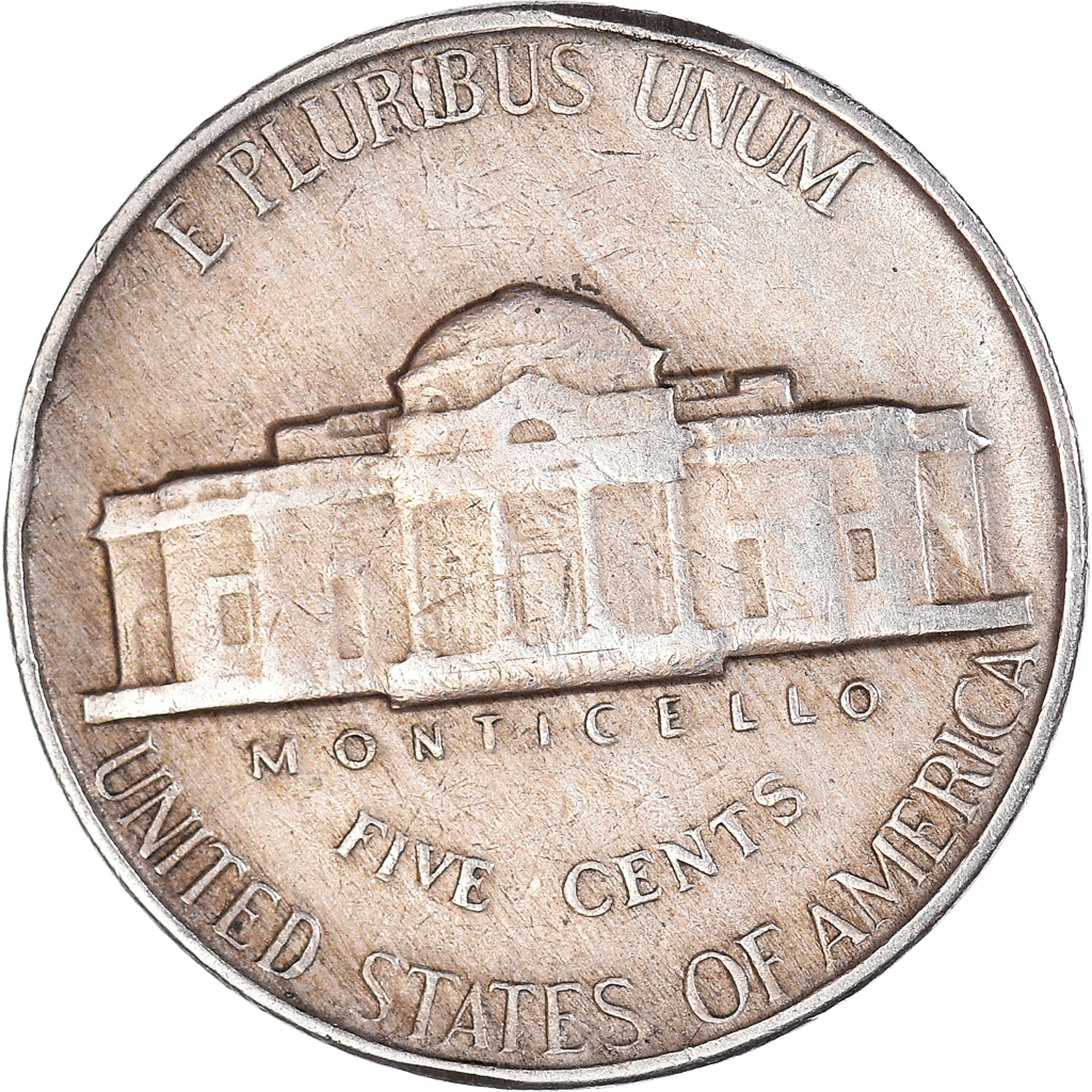 Moneda, Estados Unidos, 5 Cents, 1952