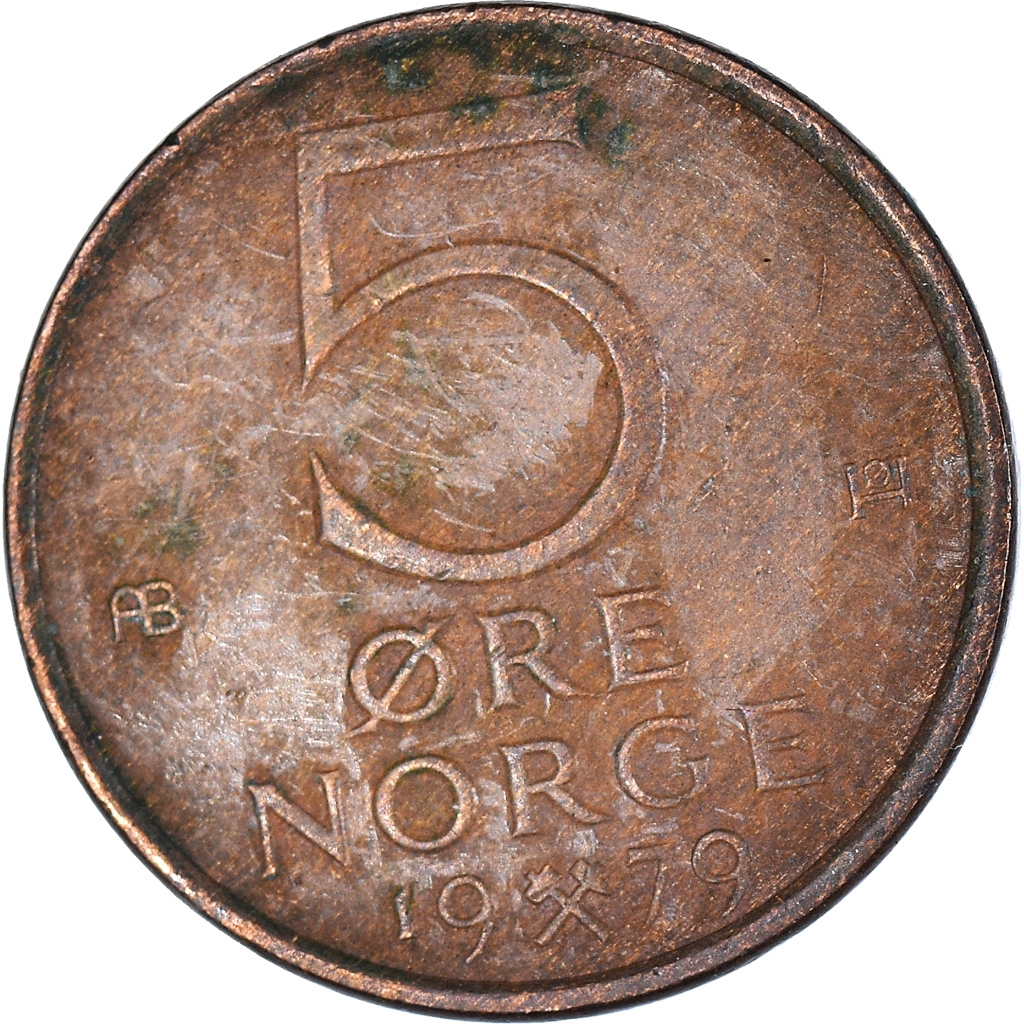 Moneda, Noruega, 5 Öre, 1979