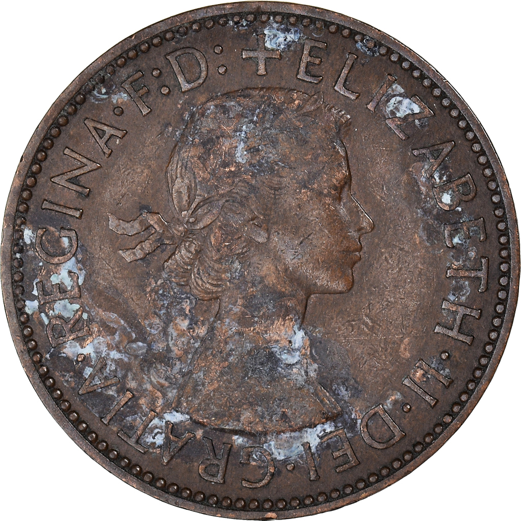 Moneda, Gran Bretaña, 1/2 Penny, 1954
