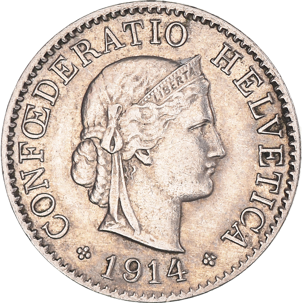Moneda, Suiza, 5 Rappen, 1914