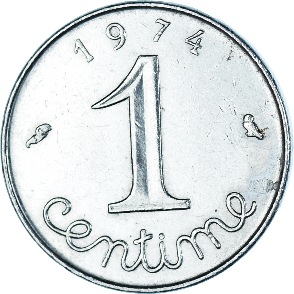 Moneda, Francia, Centime, 1974