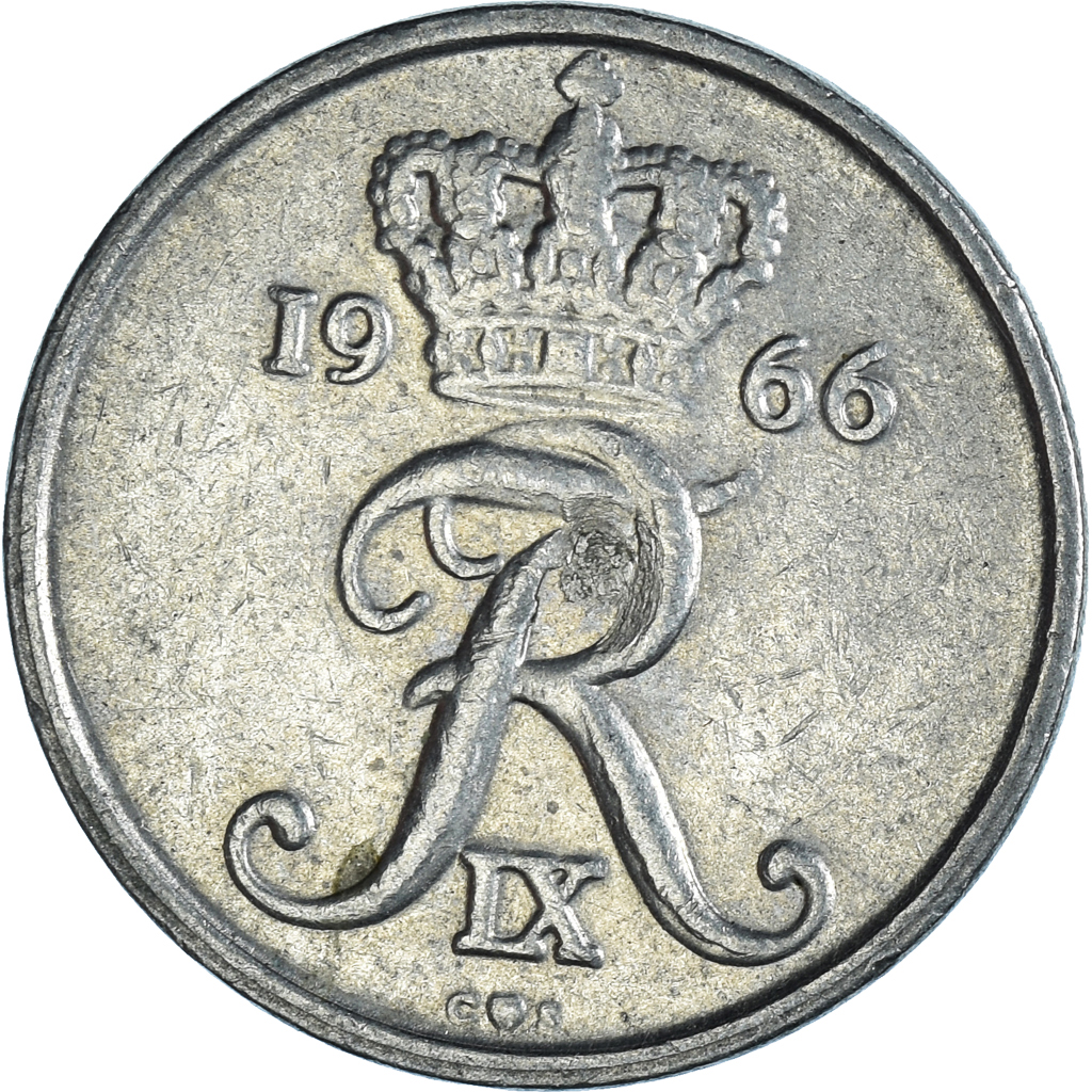 Moneda, Dinamarca, 10 Öre, 1966