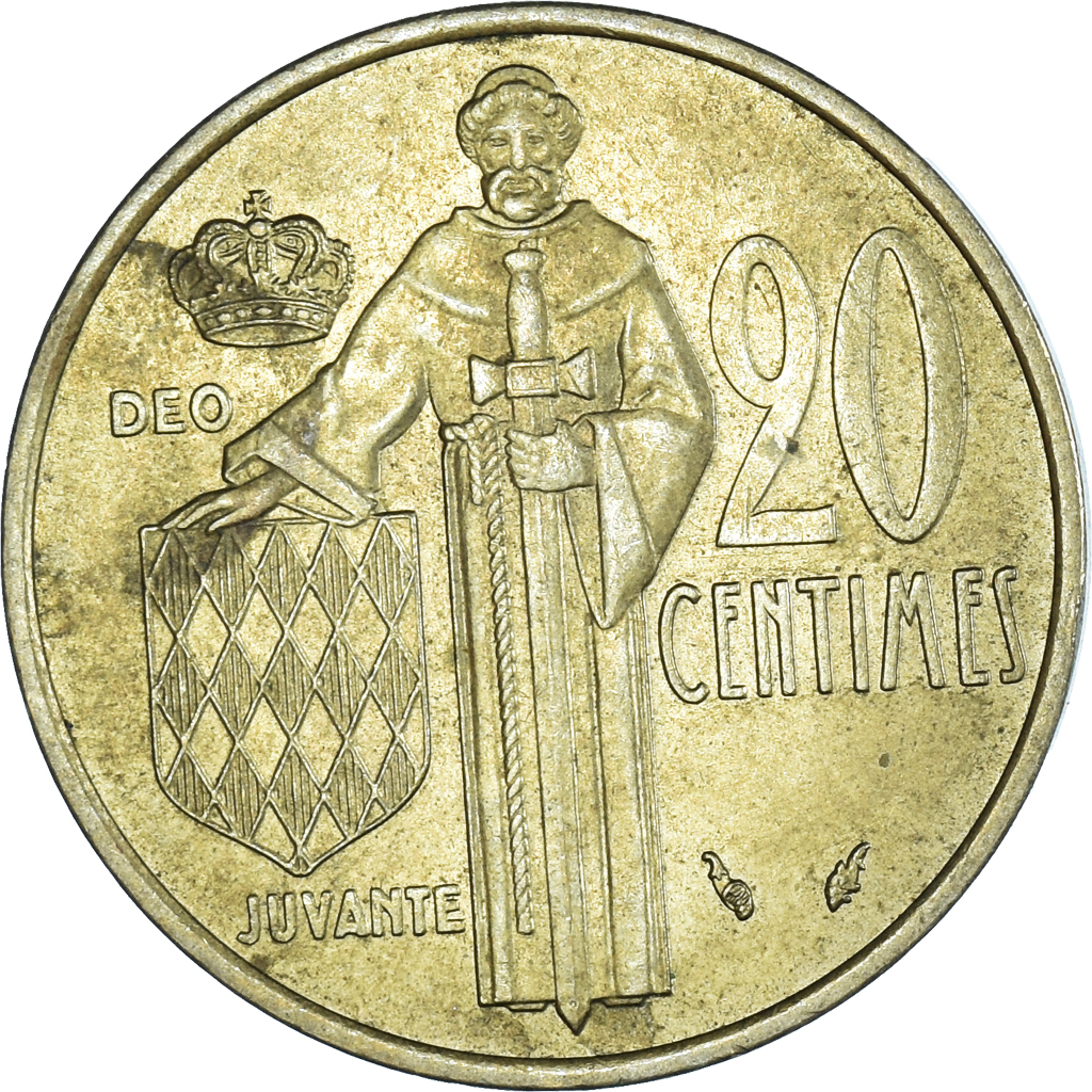 Moneda, Mónaco, 20 Centimes, 1977