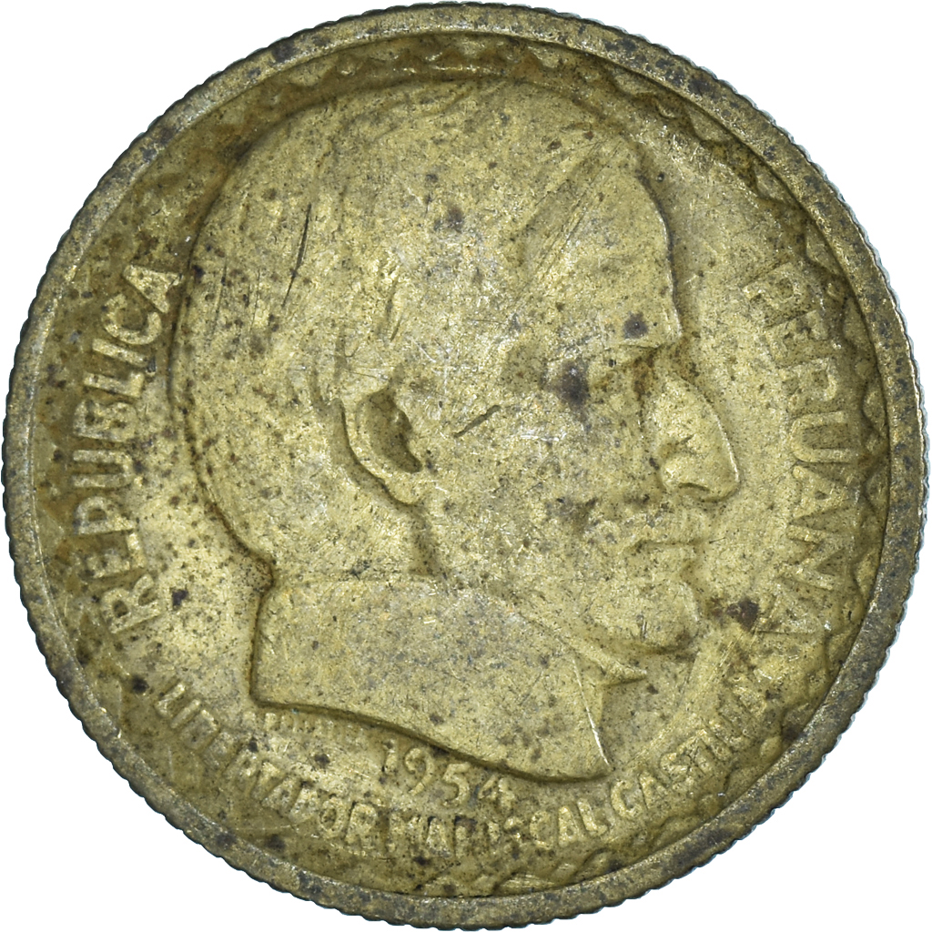 Coin, Peru, 20 Centavos, 1954