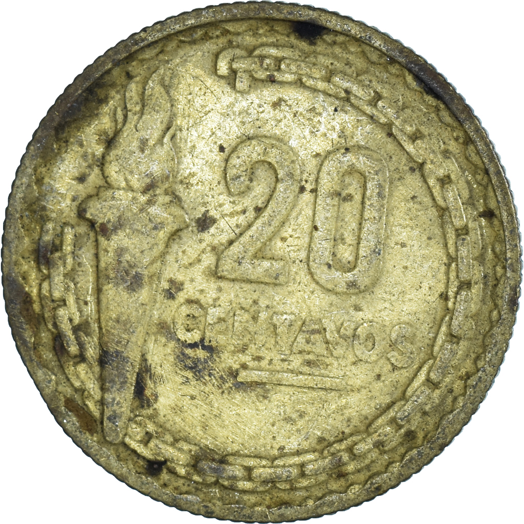 Coin, Peru, 20 Centavos, 1954