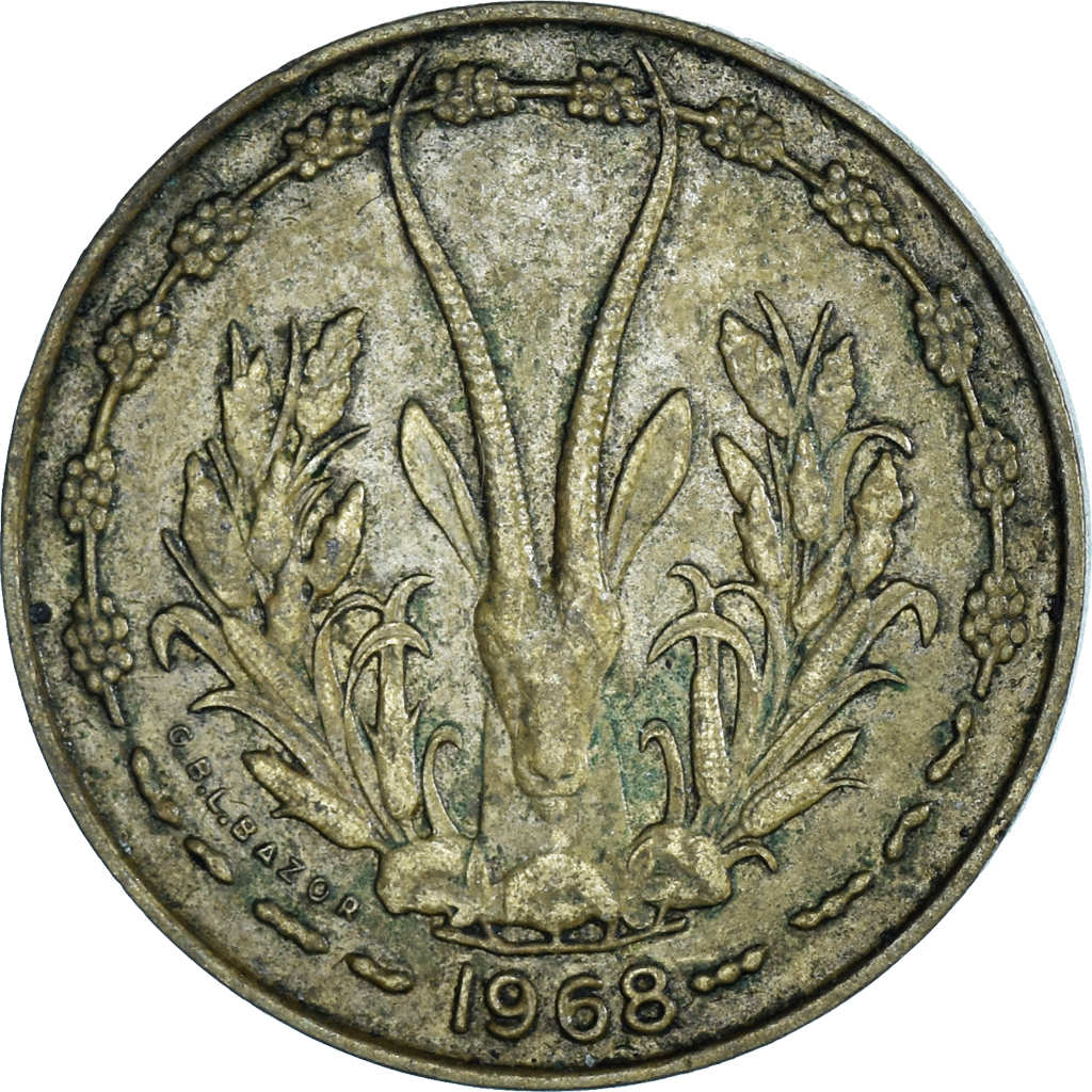 Coin, West African States, 10 Francs, 1968