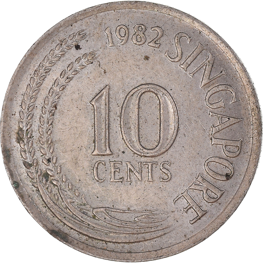 Moneda, Singapur, 10 Cents, 1982