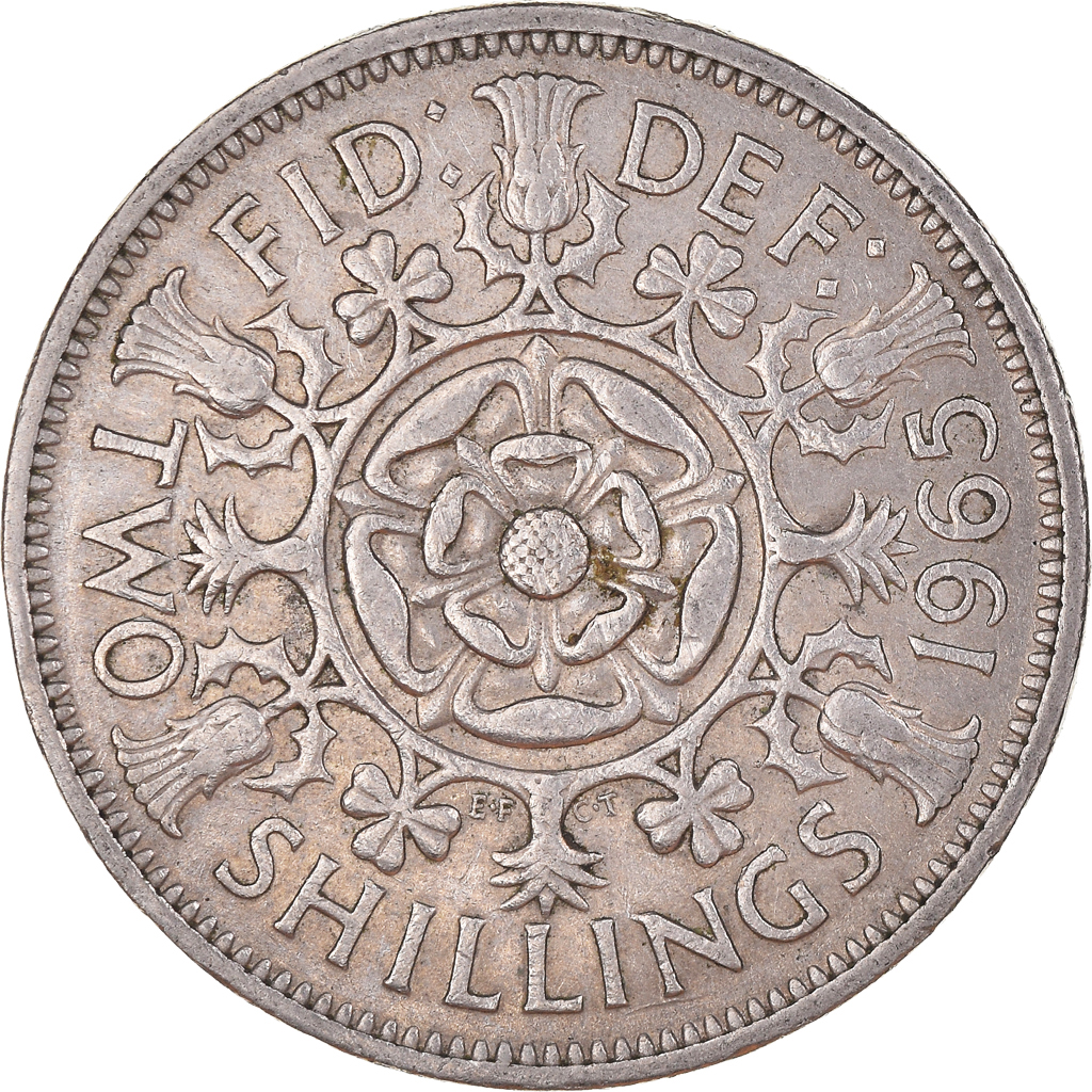 Moneda, Gran Bretaña, Florin, Two Shillings, 1965