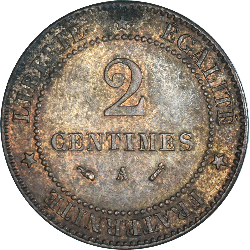 Coin, France, 2 Centimes, 1888