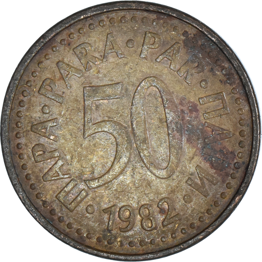 Moneda, Yugoslavia, 50 Para, 1982