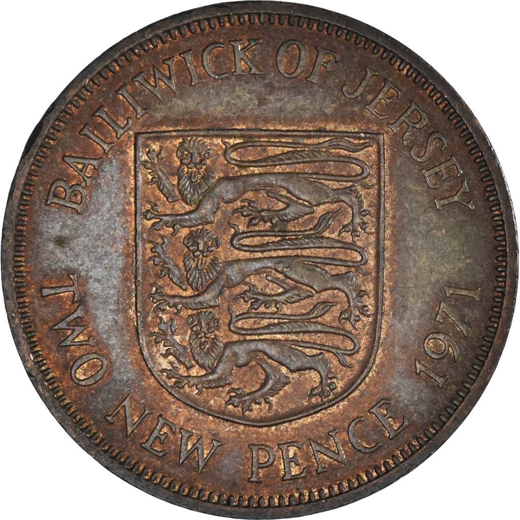 Coin, Jersey, 2 New Pence, 1971