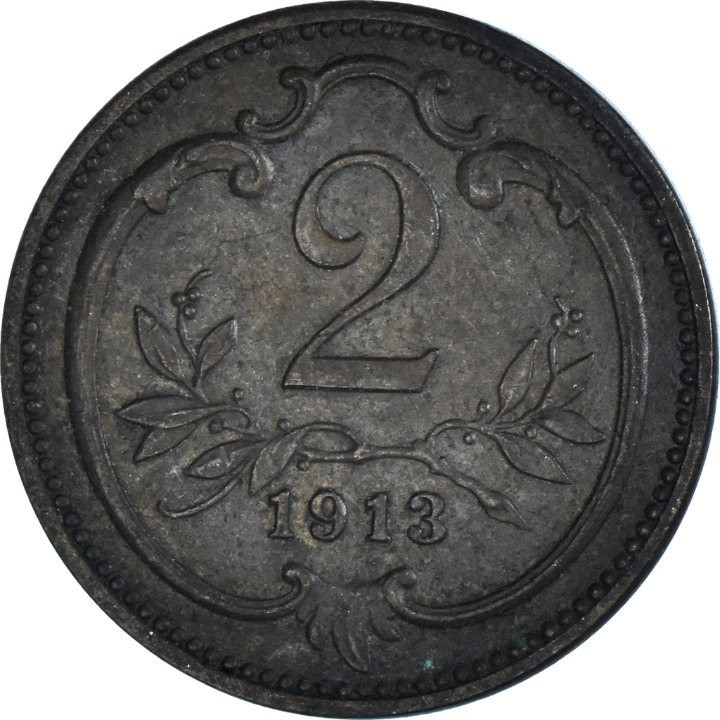 Moneda, Austria, 2 Heller, 1913