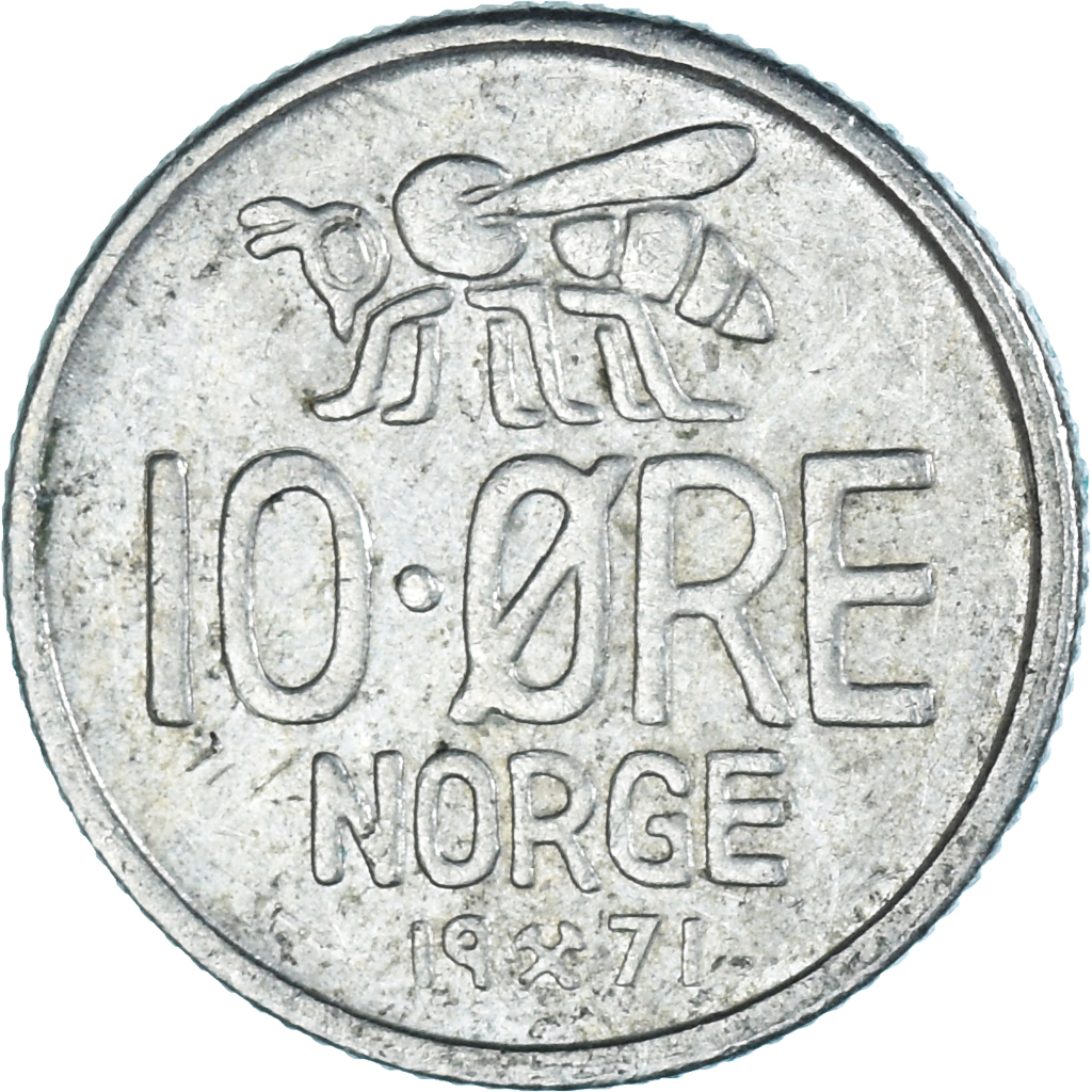Moneda, Noruega, 10 Öre, 1971