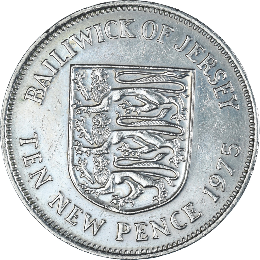 Coin, Jersey, 10 New Pence, 1975