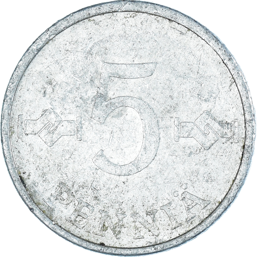 Moneda, Finlandia, 5 Pennia, 1982