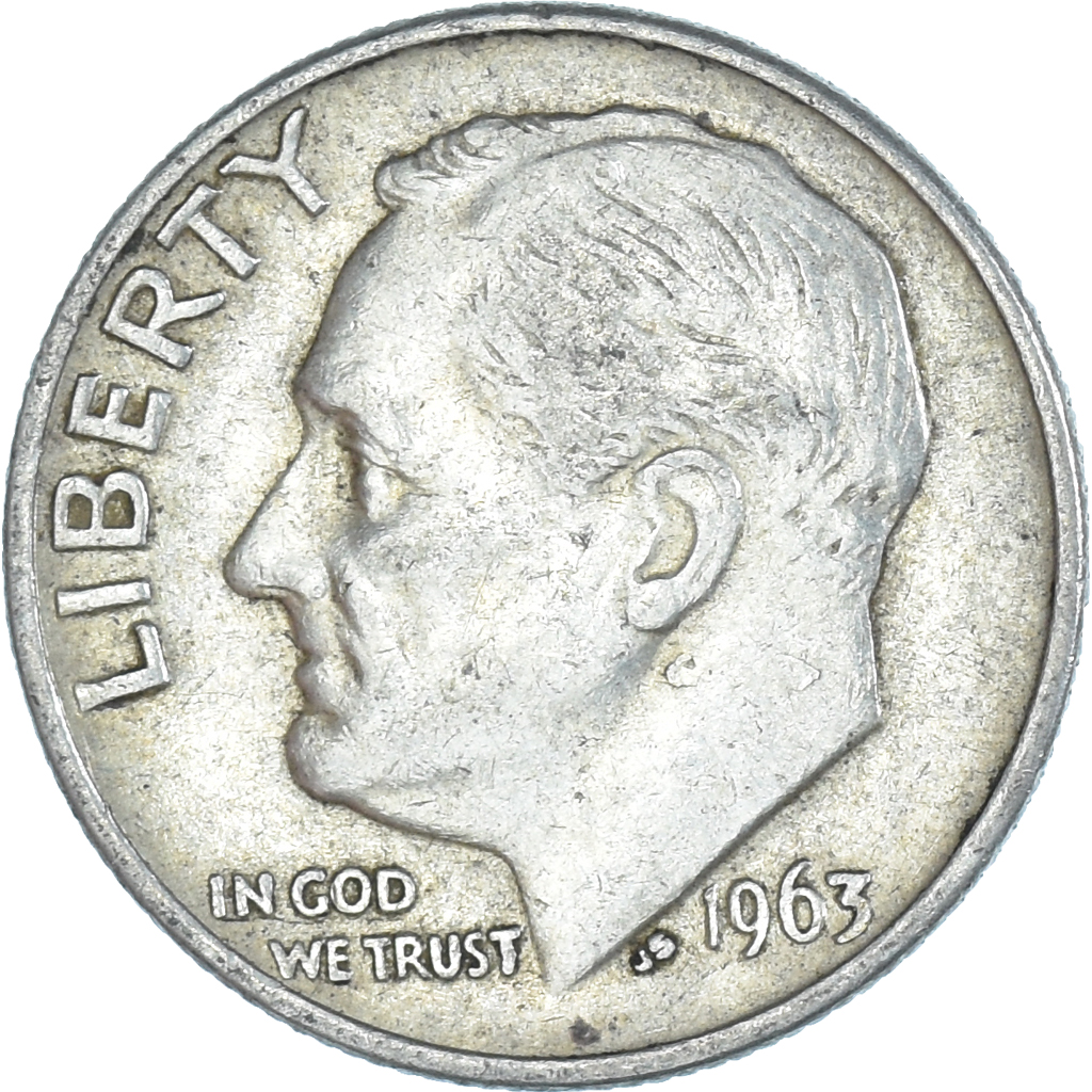 Moneda, Estados Unidos, Dime, 1963