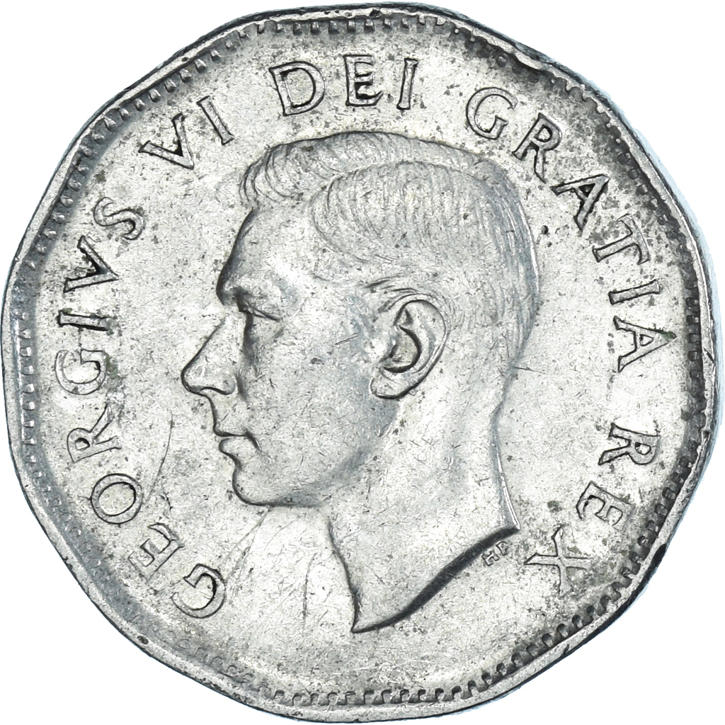 Moneda, Canadá, 5 Cents, 1949