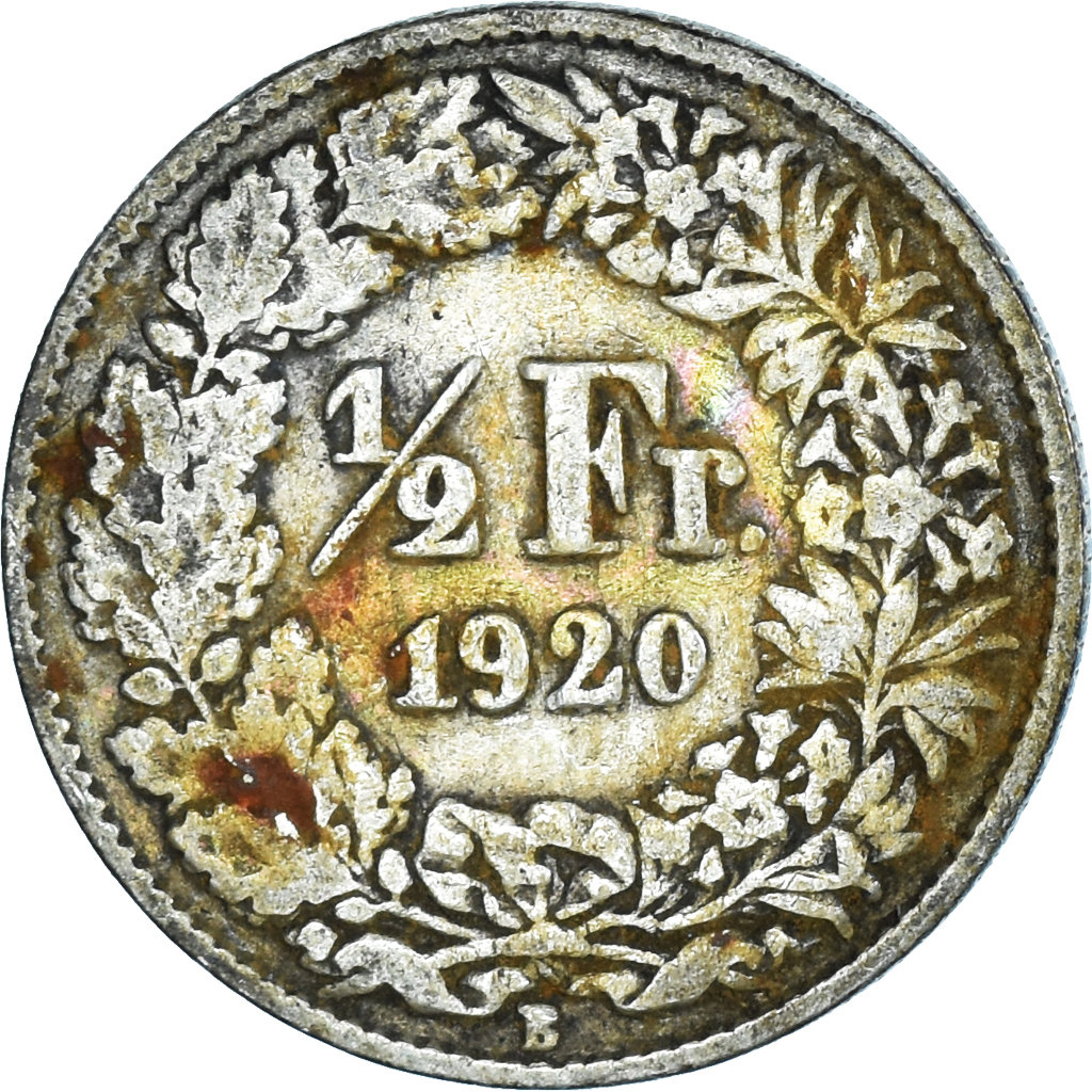 Moneda, Suiza, 1/2 Franc, 1920