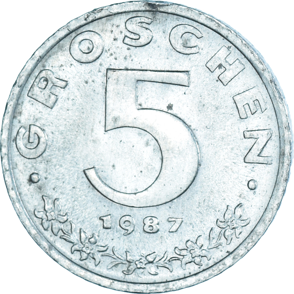 Moneda, Austria, 5 Groschen, 1987