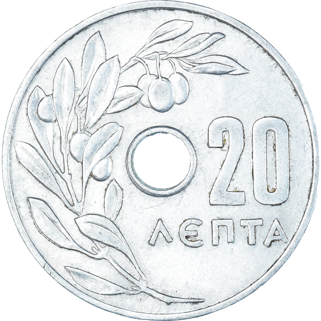 Moneda, Grecia, 20 Lepta, 1966