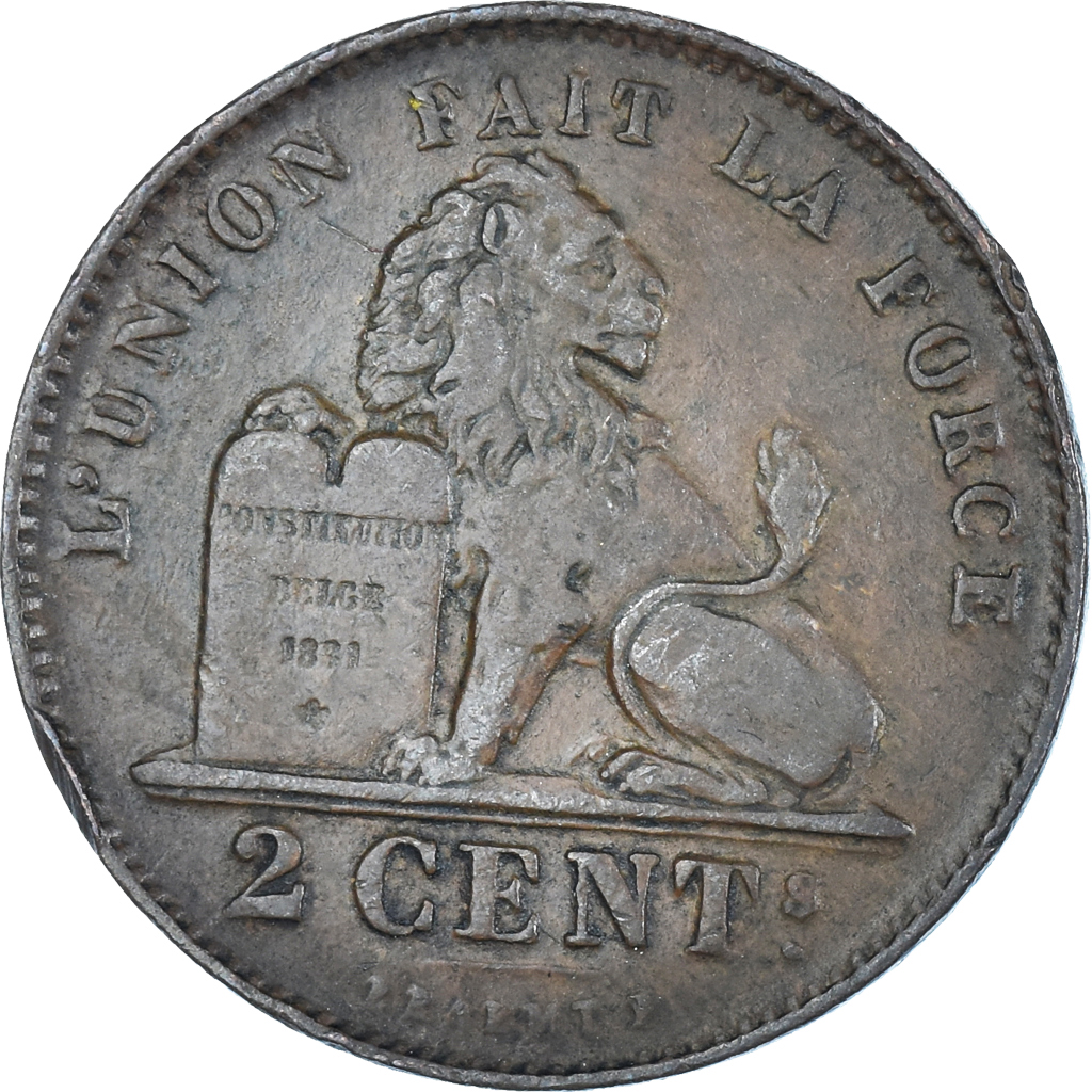 Moneda, Bélgica, 2 Centimes, 1909
