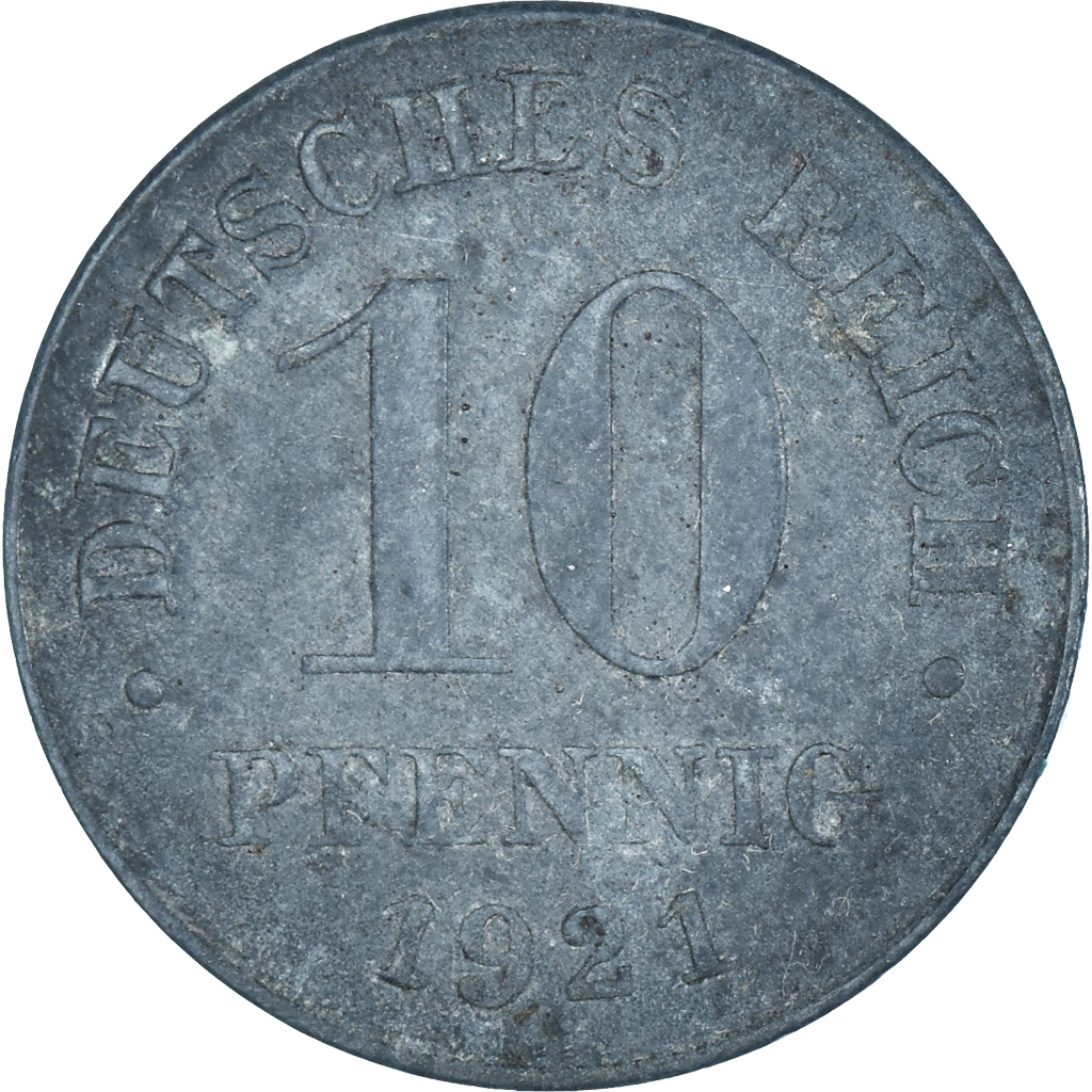 Moneda, Alemania, 10 Pfennig, 1921
