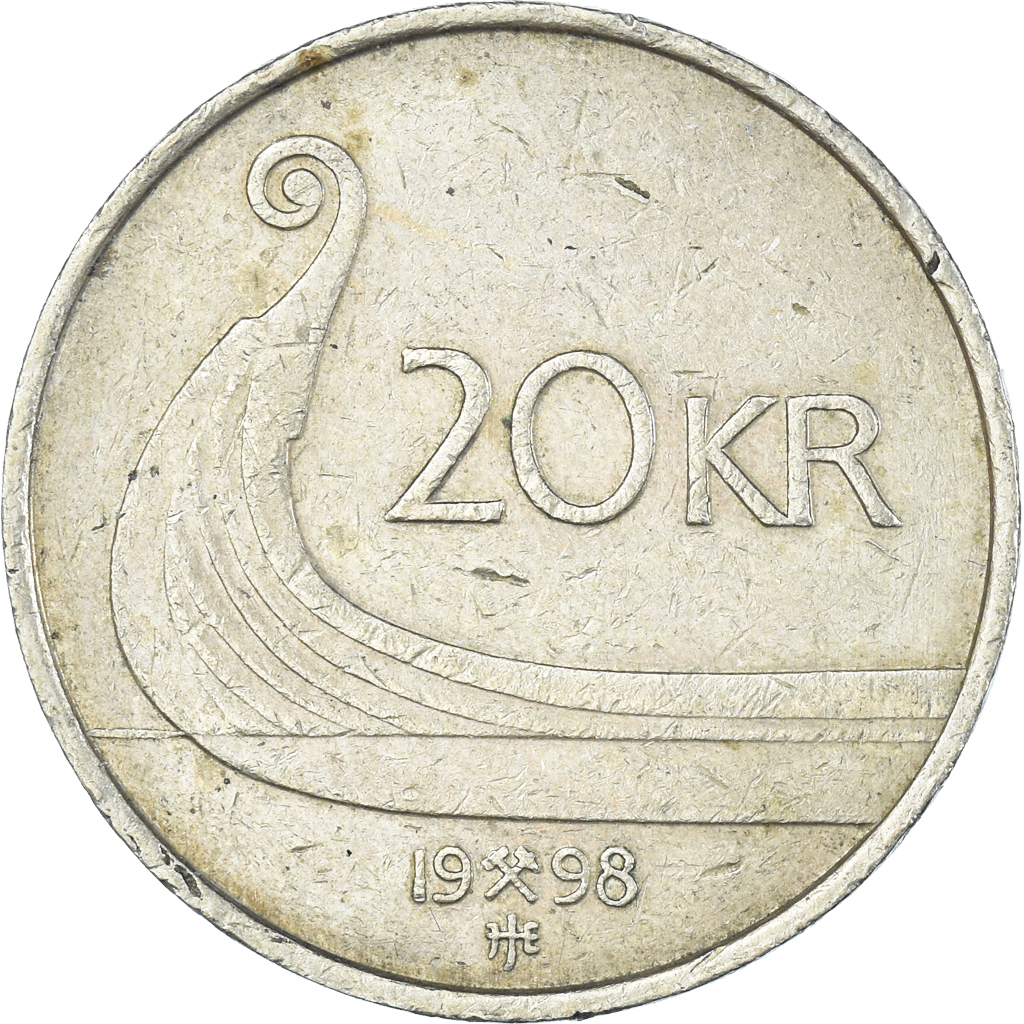 Moneda, Noruega, 20 Kroner, 1998