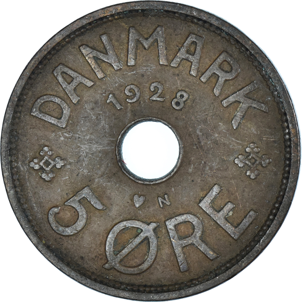 Moneda, Dinamarca, 5 Öre, 1928
