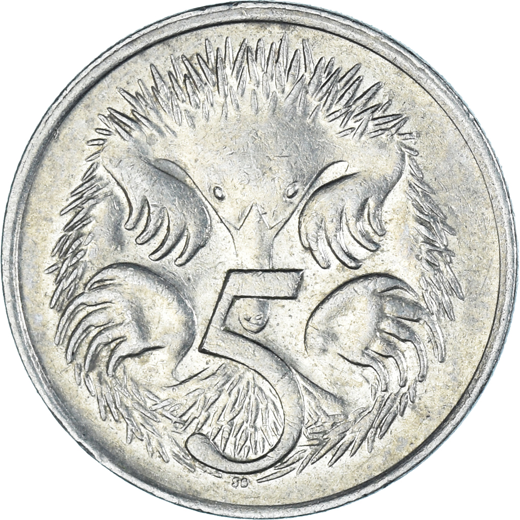 Moneda, Australia, 5 Cents, 1976